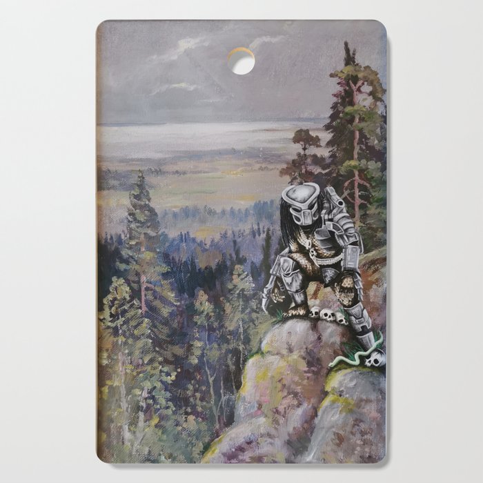 Thrift shop painting, The Predator Cutting Board