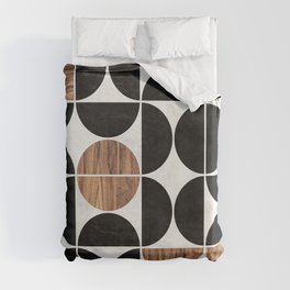 Mid-Century Modern Pattern No.1 - Concrete and Wood Duvet Cover