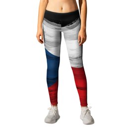 Czech Republic flag brush stroke, national flag Leggings