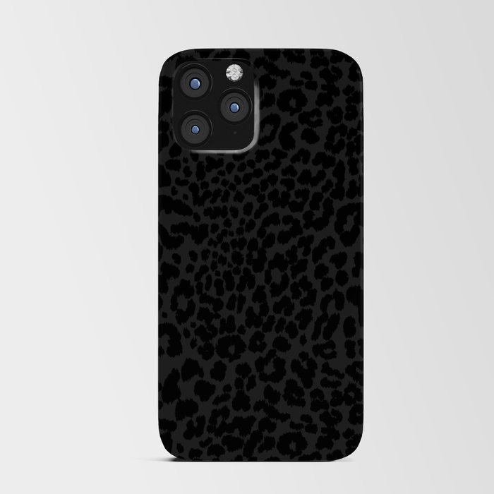 Goth Black Leopard Animal Print iPhone Card Case
