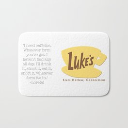 Luke's Diner Bath Mat | Lorelai, Diner, Coffeequote, Gilmoregirls, Rory, Gilmore, Graphicdesign, Starshallow, Coffee 