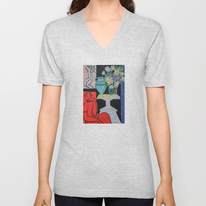 Henri Matisse - The Daisies  V Neck T Shirt