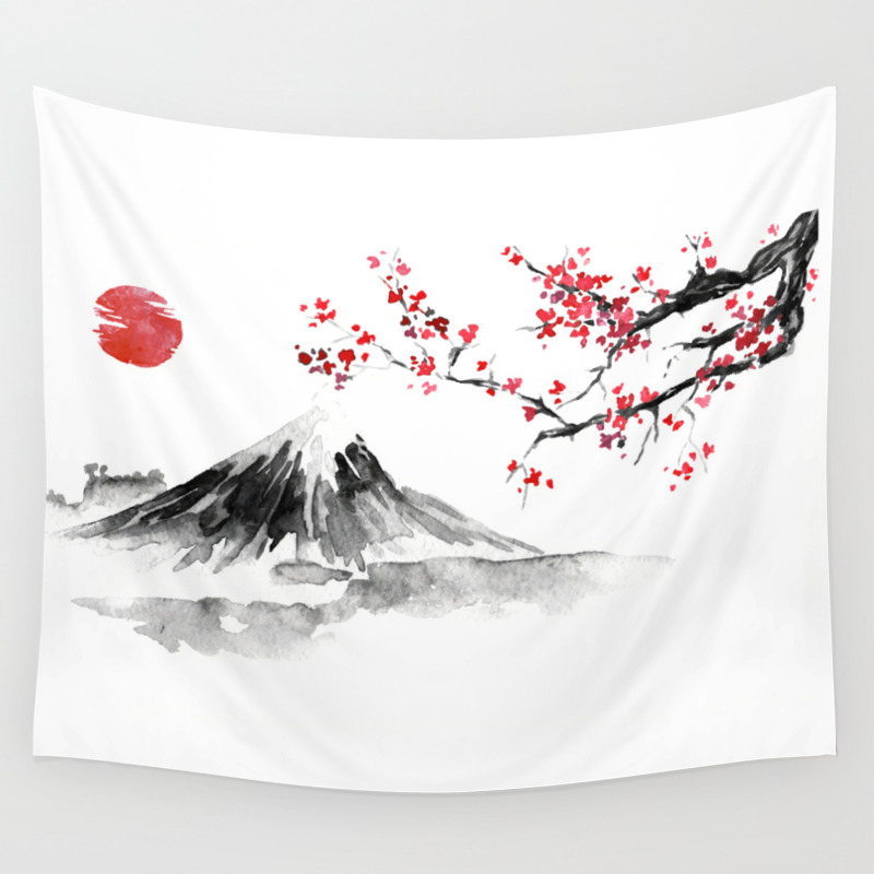 Sunset Over Mt Fuji Wall Tapestry By Decorum Society6 Mount fuji is a famous cultural icon of japan, as a lot of people have painted it and taken photographs of it. sunset over mt fuji wall tapestry by decorum