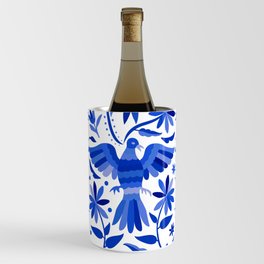 Mexican Otomí Design in Deep Blue by Akbaly Wine Chiller