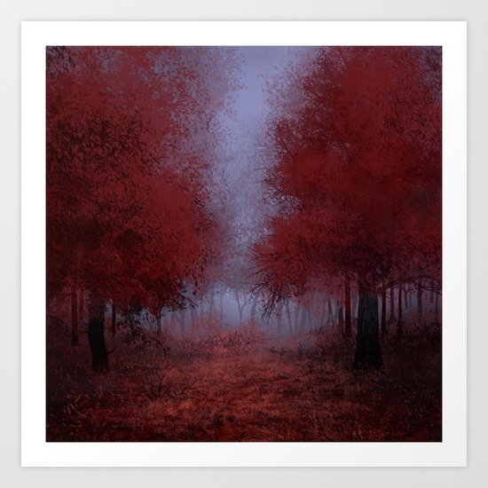 red forest Art Print
