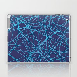 Abstract Minimal Decorative Blue Thine Line On Darker Blue Laptop Skin