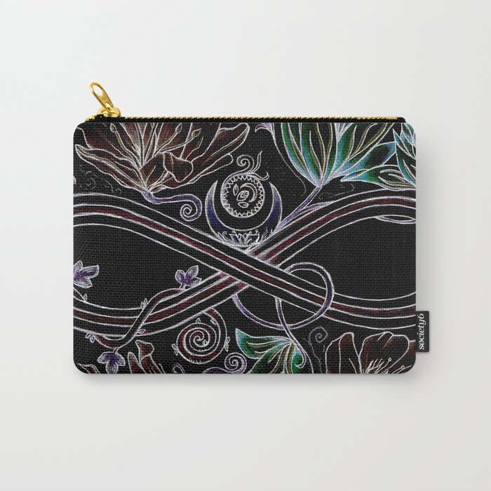 Infinity Moon Garden in Pastel at Midnight Carry-All Pouch