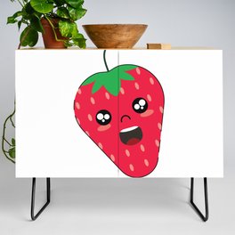 Cute Strawberry Fruit Illustration Credenza