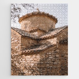 Greek Church in Brown Bricks | Summer Scenery on the Island of Naxos, Greece | European Summer | Travel Photography Jigsaw Puzzle