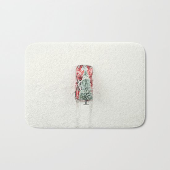 Christmas Eve in a hurry Bath Mat