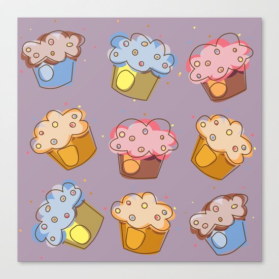 Muffins - pattern Canvas Print