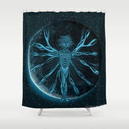 Vitruvian Creature Shower Curtain