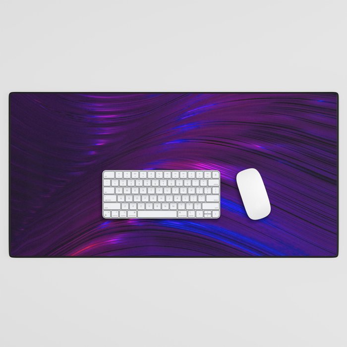 Neon landscape: Abstract wave #1 - purple & fuchsia Desk Mat