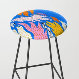 Abstract hand drawn shapes doodle pattern Bar Stool