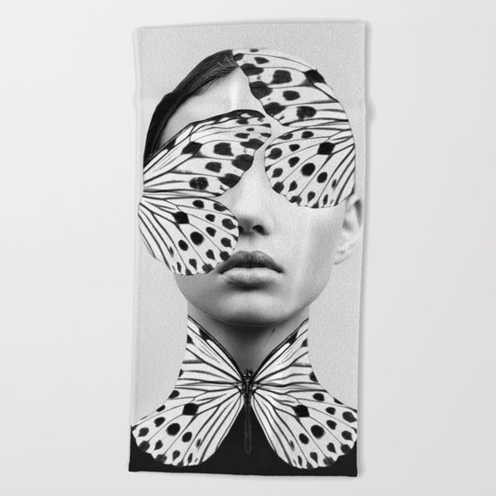 Woman Butterfly Beach Towel