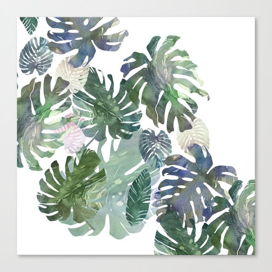 tropical leaves collab Canvas Print