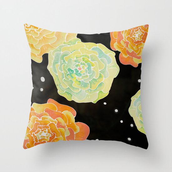 Lighted Flowers Throw Pillow