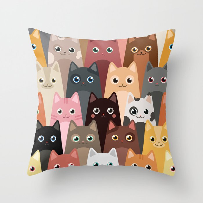 Cats Pattern Throw Pillow