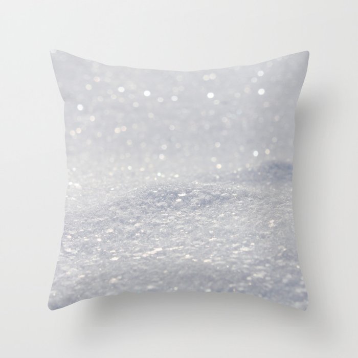 Silver Gray Glitter Sparkle Throw Pillow