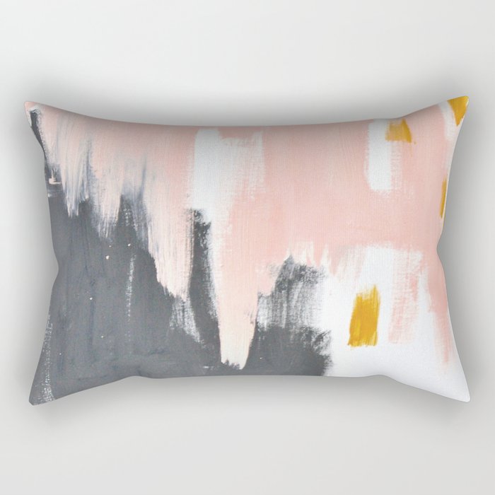 Gray and pink abstract Rectangular Pillow