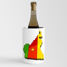 Cameroon Map with Cameroonian Flag Wine Chiller