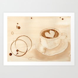 Cup of Love - Heart Latte Art Print