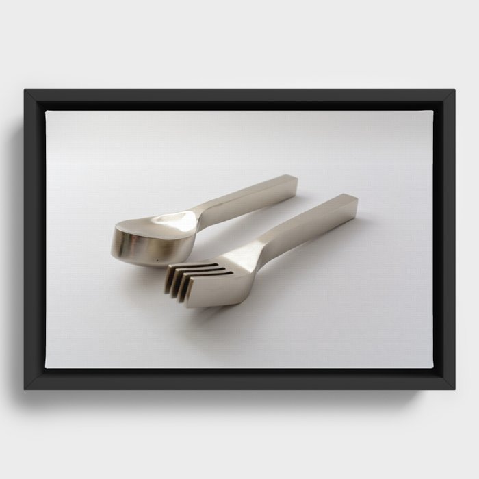 thick spoon and fork Framed Canvas
