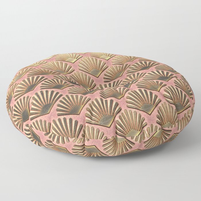 Art Deco Pattern | Gatsby Rose Gold Metallic Floor Pillow