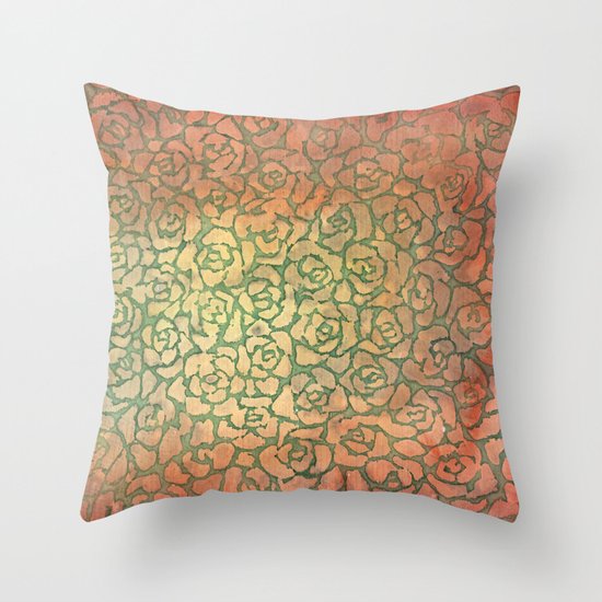 roses pattern Throw Pillow