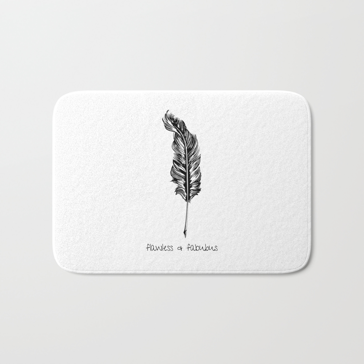 21 x 34 Society6 Pattern State Feather Pop Bath Mat Green 