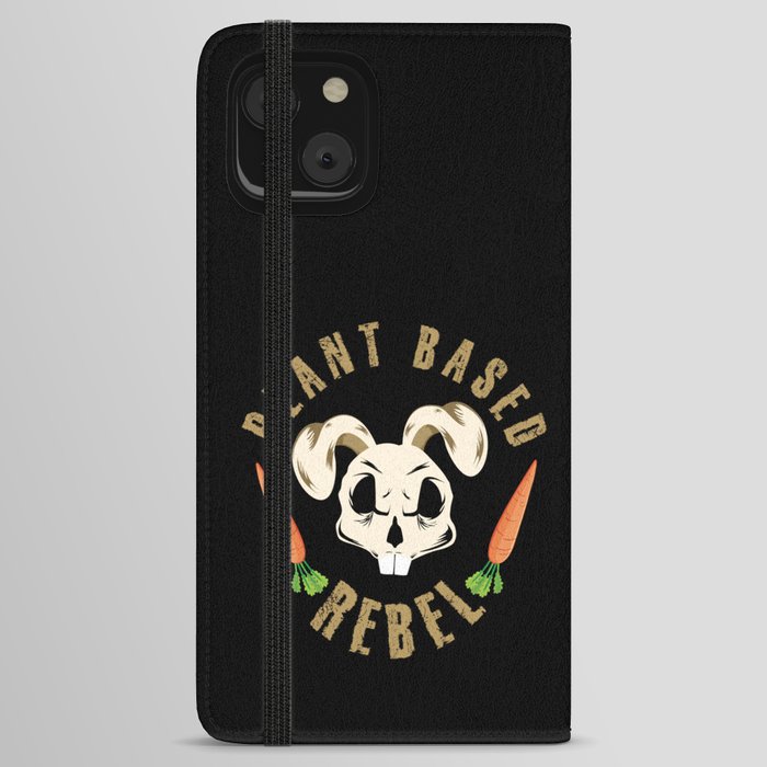 Plant Based Rabbit Bunny Head Happy Easter Sunday iPhone Wallet Case