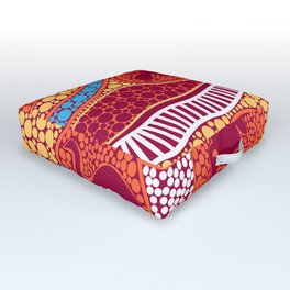 Authentic Aboriginal Art - Aminals Outdoor Floor Cushion