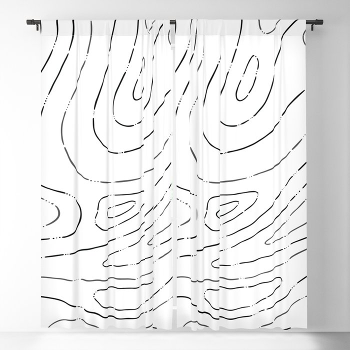 Abstract Topographic Pattern. Digital Illustration background Blackout Curtain