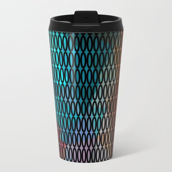 Abstract background of triangles polygon print. Bright dark design colors Travel Mug