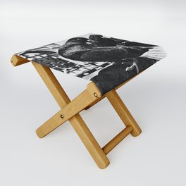 New York City black and white sketch Folding Stool