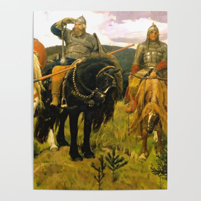 Viktor Vasnetsov Bogatyrs Warrior Knights Poster