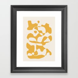Organic Yellow Abstract Shapes Framed Art Print