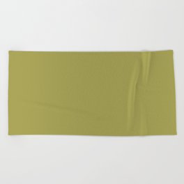Dark Green-Yellow Solid Color Pantone Oasis 16-0540 TCX Shades of Yellow Hues Beach Towel