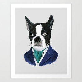 Boston Terrier Dog by Ryan Berkley Art Print