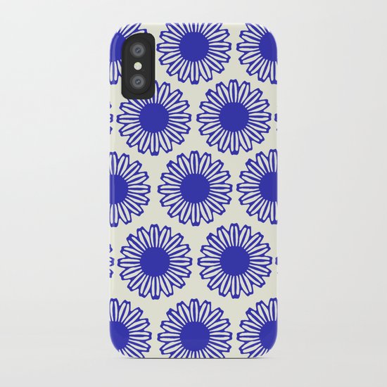 vintage flowers blue iPhone Case