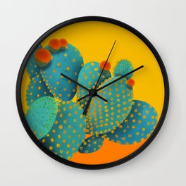 Prickly Pear Cactus Wall Clock