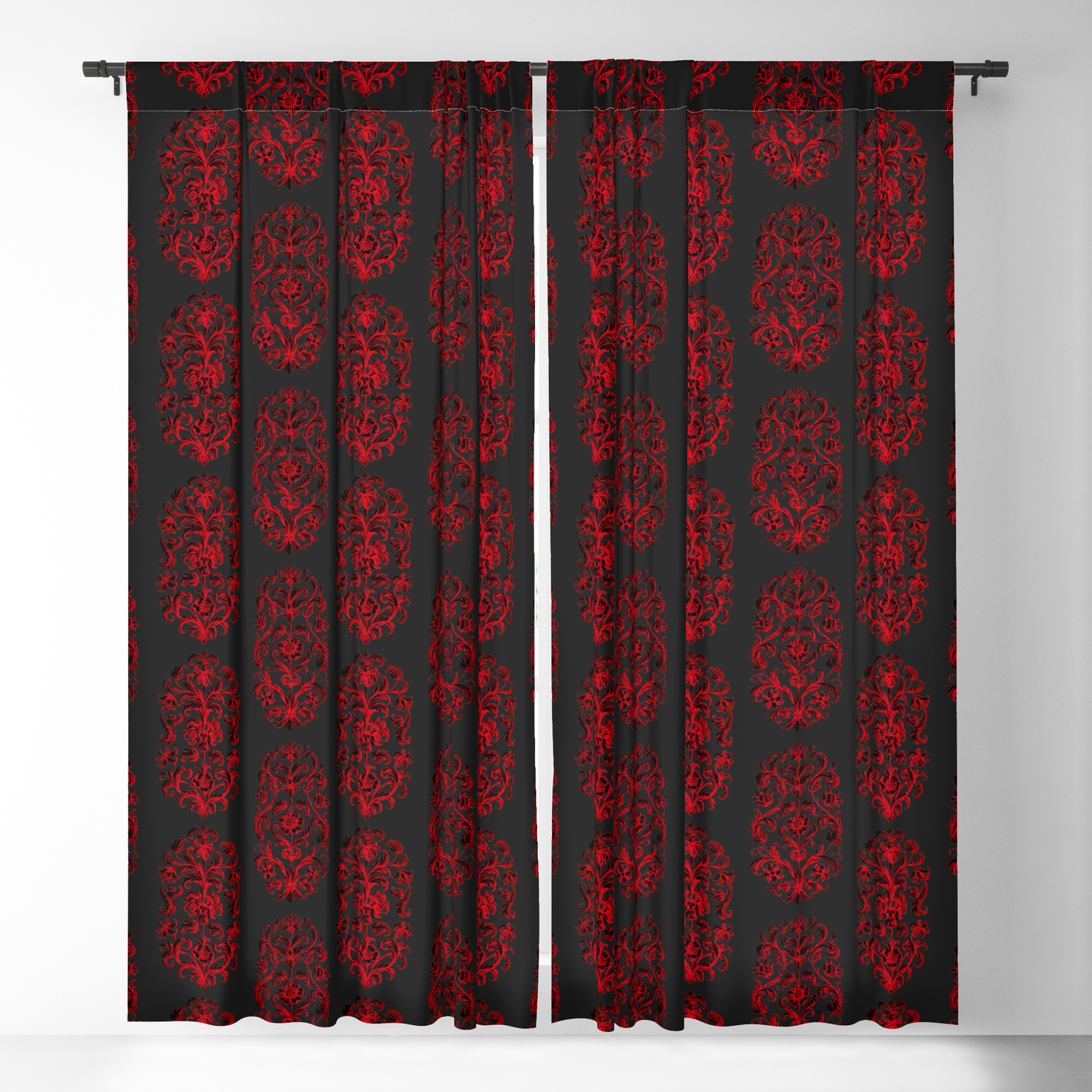 red blackout curtains uk