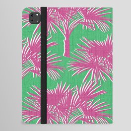 Retro Palm Trees Hot Pink and Kelly Green iPad Folio Case