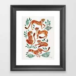 Cheetah Collection – Orange & Green Palette Framed Art Print