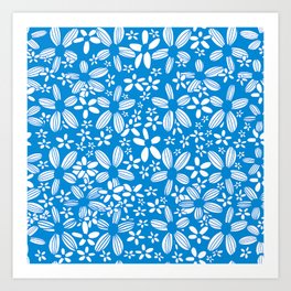 Beachy Blue Floral Art Print