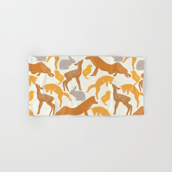 Deer Fox Rabbit Chick Playing Hand & Bath Towel