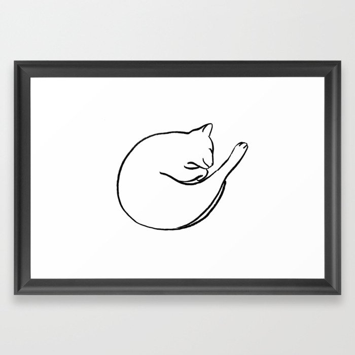 Sleeping Cat Framed Art Print