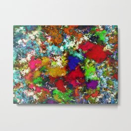 Tumble Metal Print | Deepercolouring, Colourful, Bright, Reds, Glowingshapes, Digital, Greens, Intense, Brighter, Strongpigments 