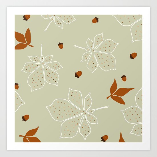Autumn Leaves Pattern Art Print