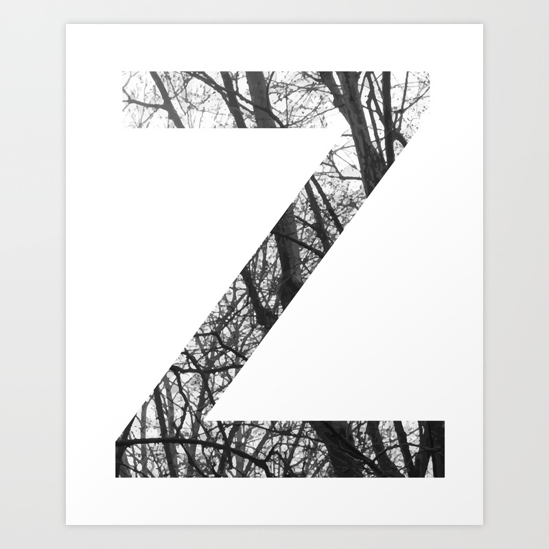Minimal Letter Z Print With Photography Background Art Print By Aelissedesign Society6